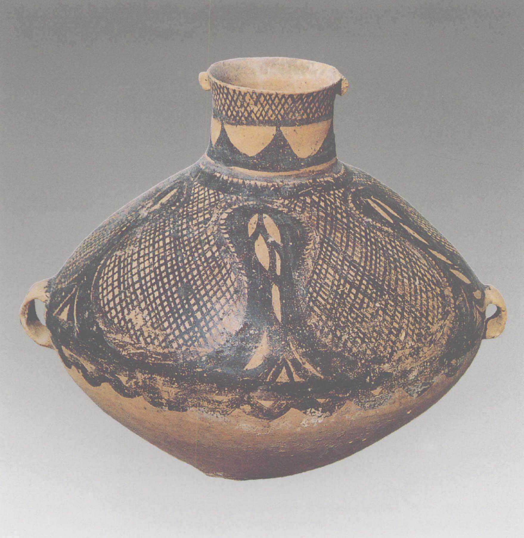 彩陶葫芦纹底腹壶